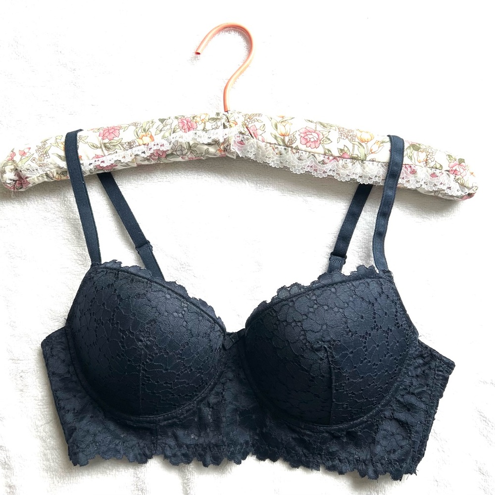 Elegant Black Lace Bralette by Laura Ashley